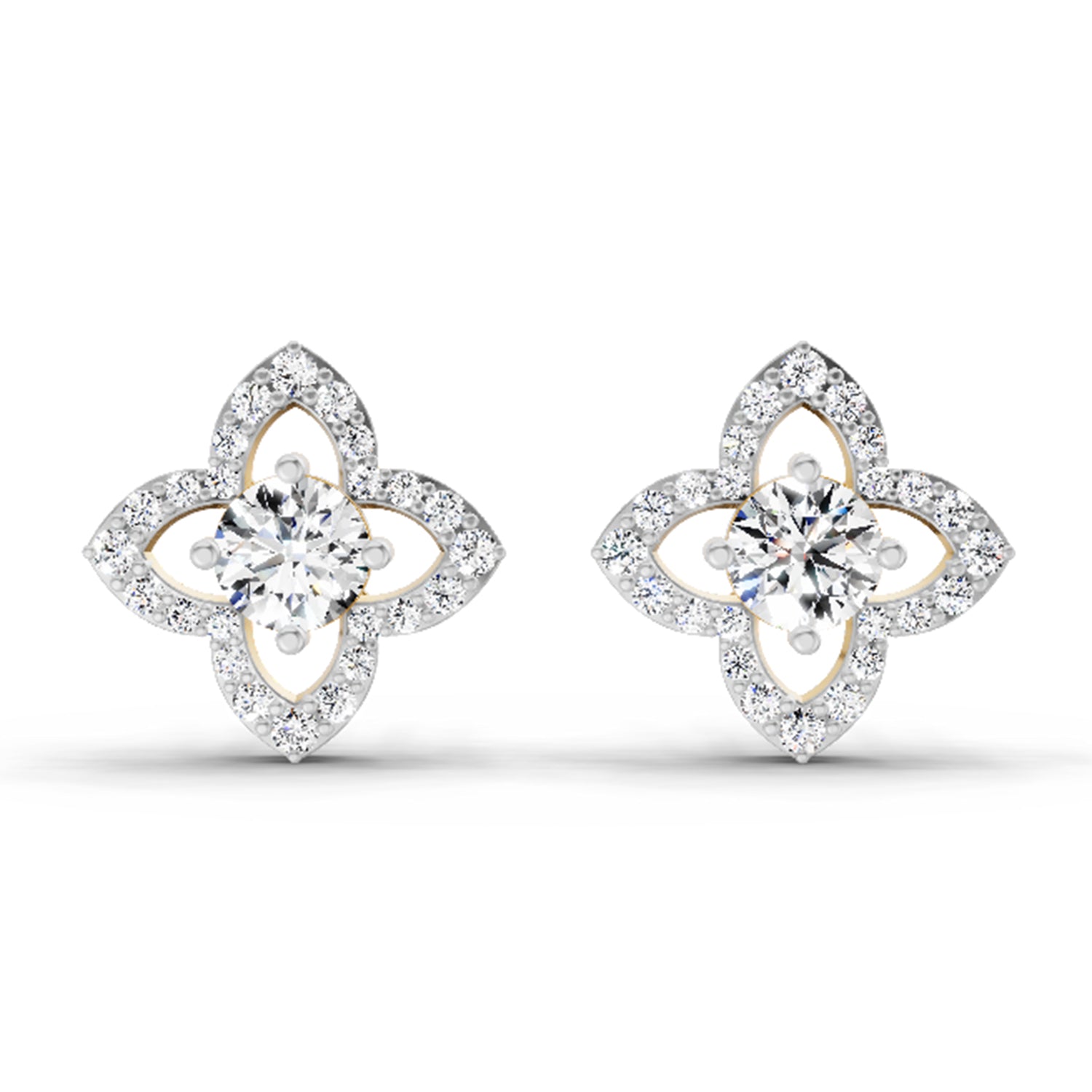 1.41 Carat Halo Diamond Earrings 14K