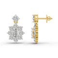 2.79 Carat Floral Drop Stud Earrings 14K