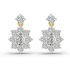 2.79 Carat Floral Drop Stud Earrings 14K