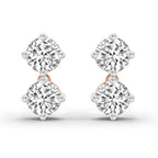 1.06 Carat Round Drop Earrings 14K - Rose Gold