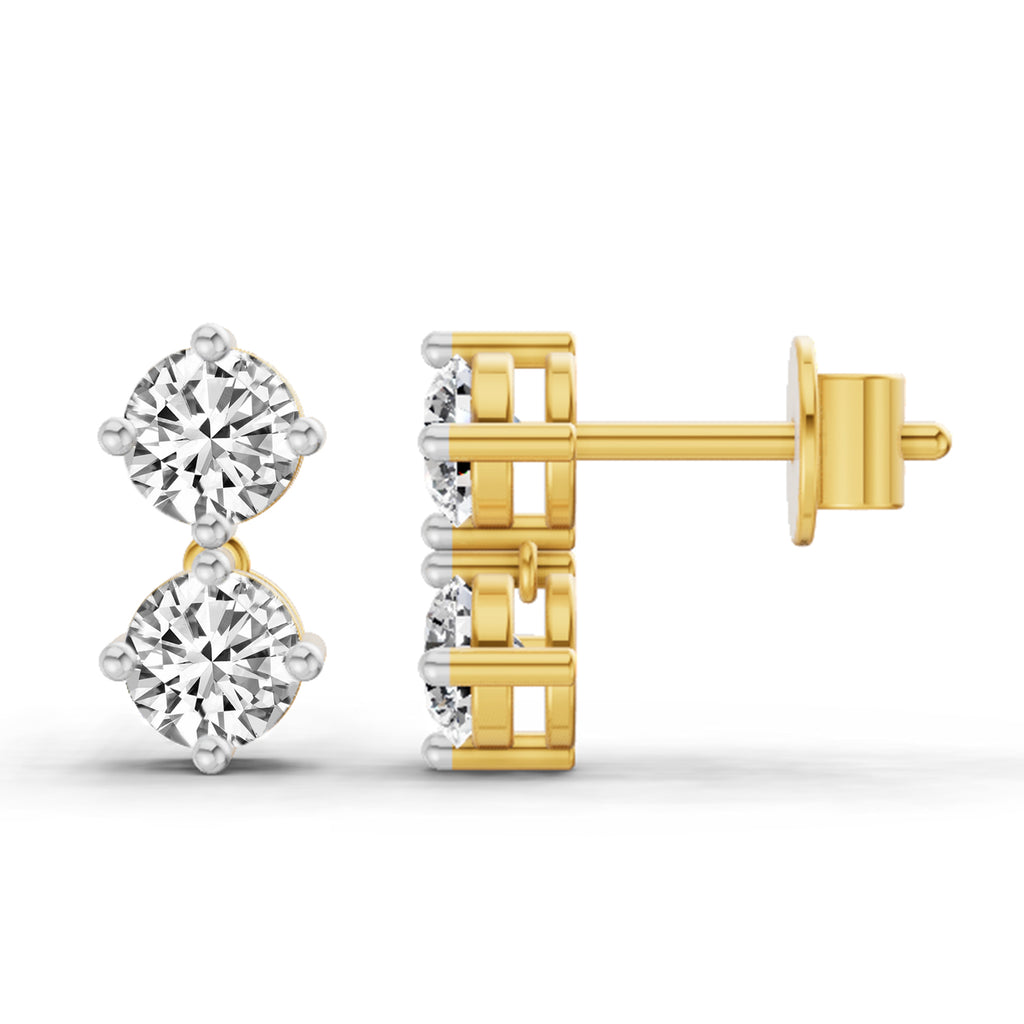 1.06 Carat Round Drop Earrings 14K
