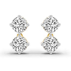 1.06 Carat Round Drop Earrings 14K