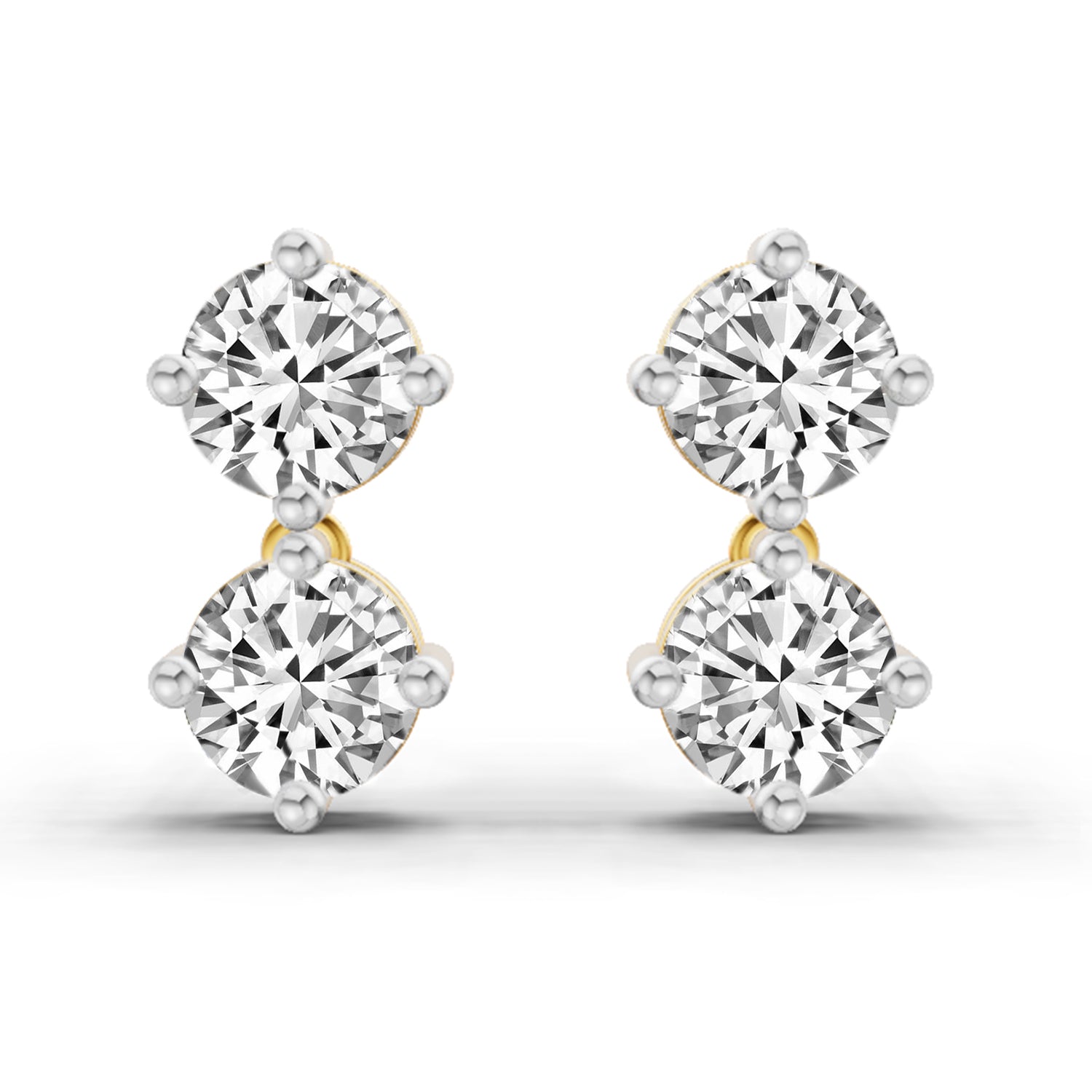 1.06 Carat Round Drop Earrings 14K