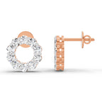 1.04 Carat Round Stud Earrings 14K - Rose Gold