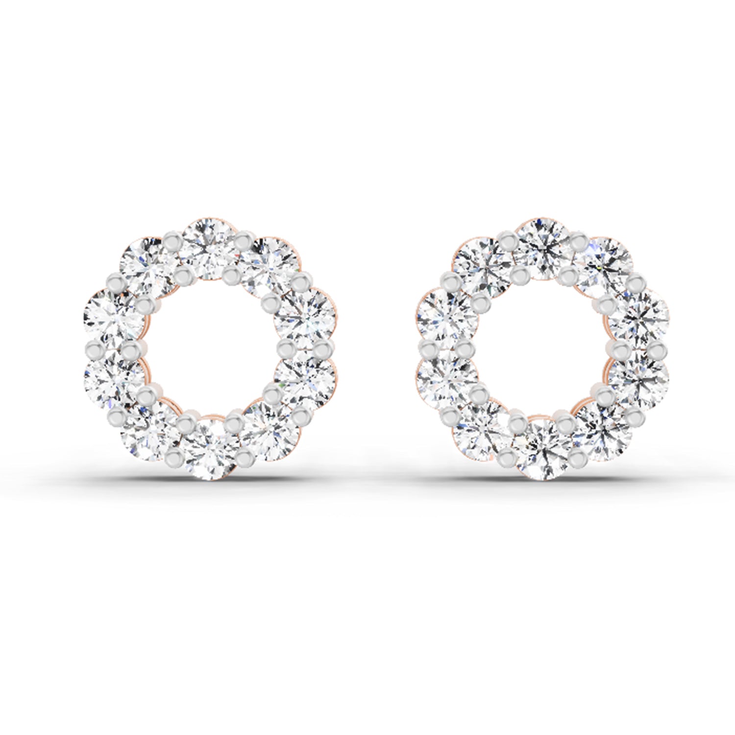 1.04 Carat Round Stud Earrings 14K - Rose Gold