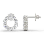 1.04 Carat Round Stud Earrings 14K - White Gold