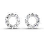 1.04 Carat Round Stud Earrings 14K - White Gold
