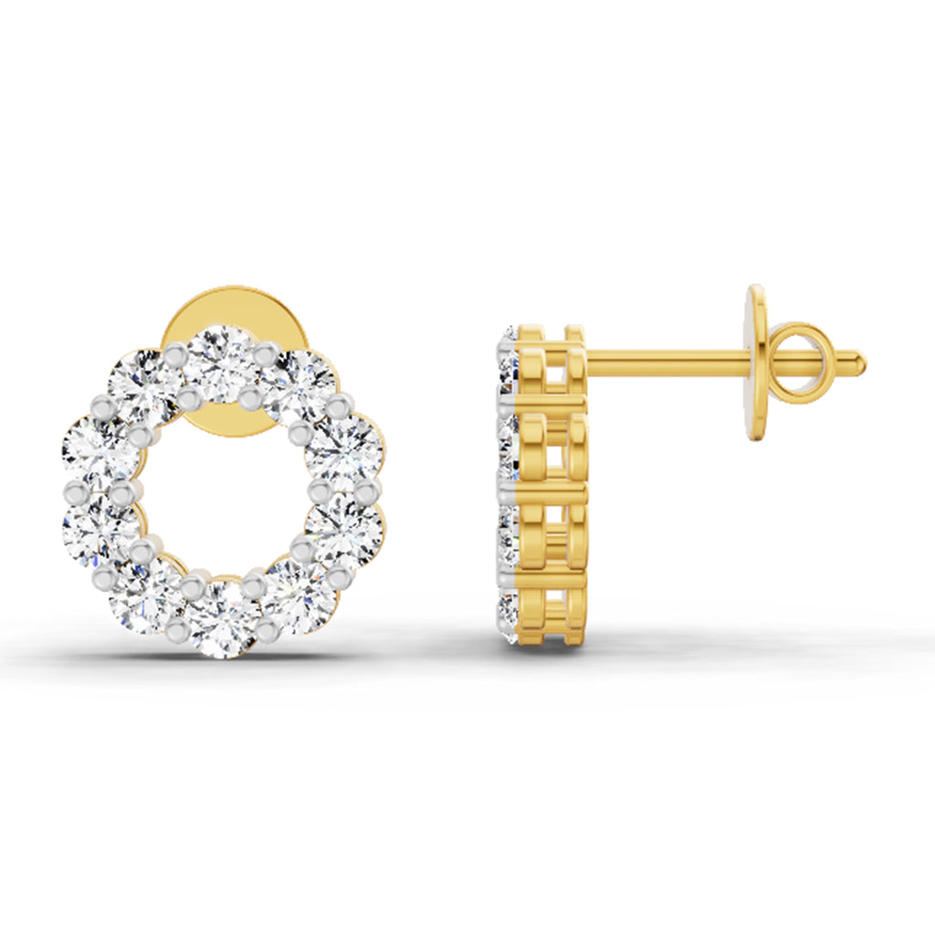 1.04 Carat Round Stud Earrings 14K
