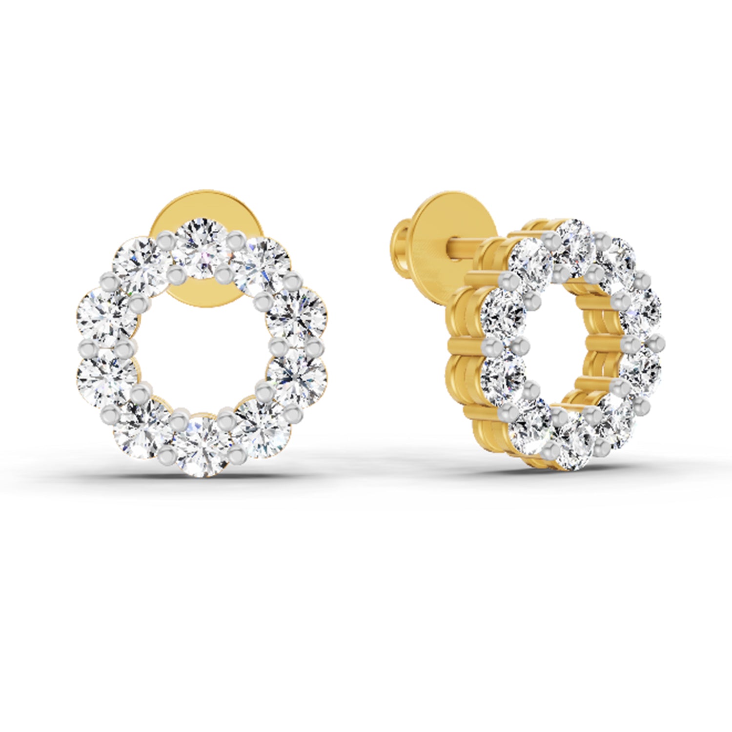 1.04 Carat Round Stud Earrings 14K