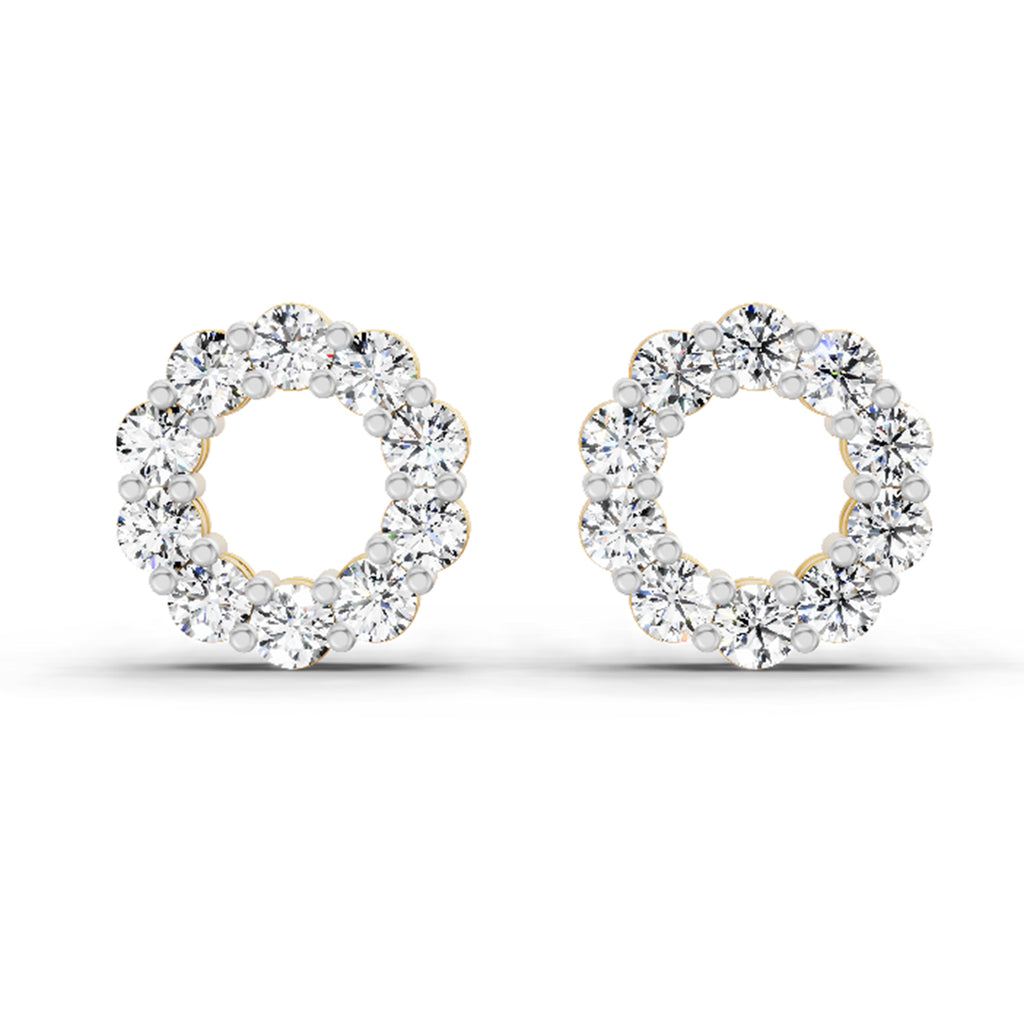 1.04 Carat Round Stud Earrings 14K