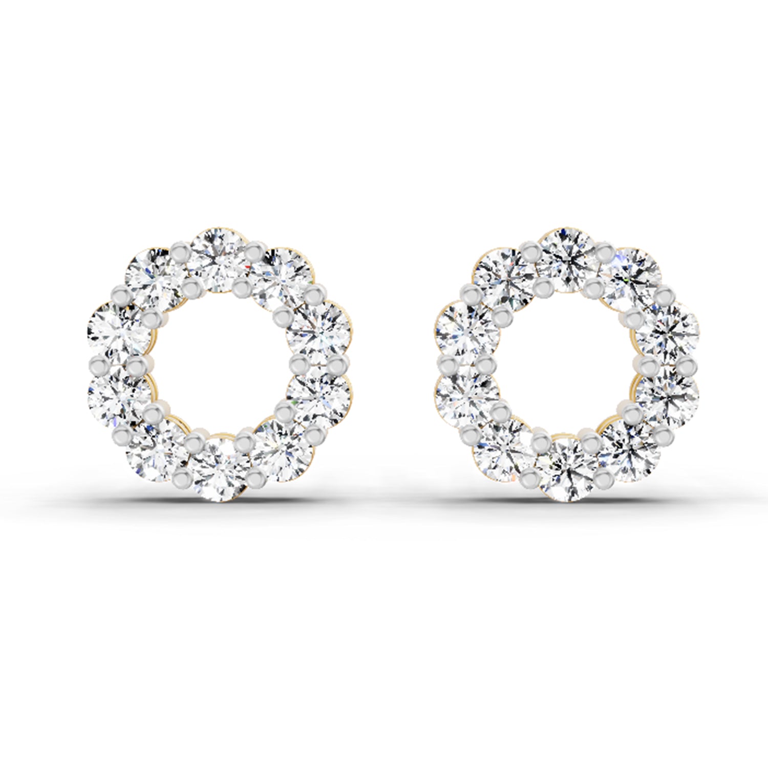 1.04 Carat Round Stud Earrings 14K