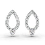 0.89 Carat Round Teardrop Stud Earrings 14K - Rose Gold
