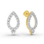 0.89 Carat Round Teardrop Stud Earrings 14K