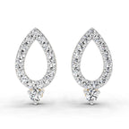 0.89 Carat Round Teardrop Stud Earrings 14K