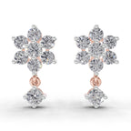 1.21 Carat Snowflake Diamond Earrings 14K - Rose Gold