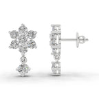 1.21 Carat Snowflake Diamond Earrings 14K - White Gold