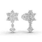 1.21 Carat Snowflake Diamond Earrings 14K - White Gold