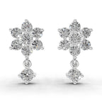 1.21 Carat Snowflake Diamond Earrings 14K - White Gold