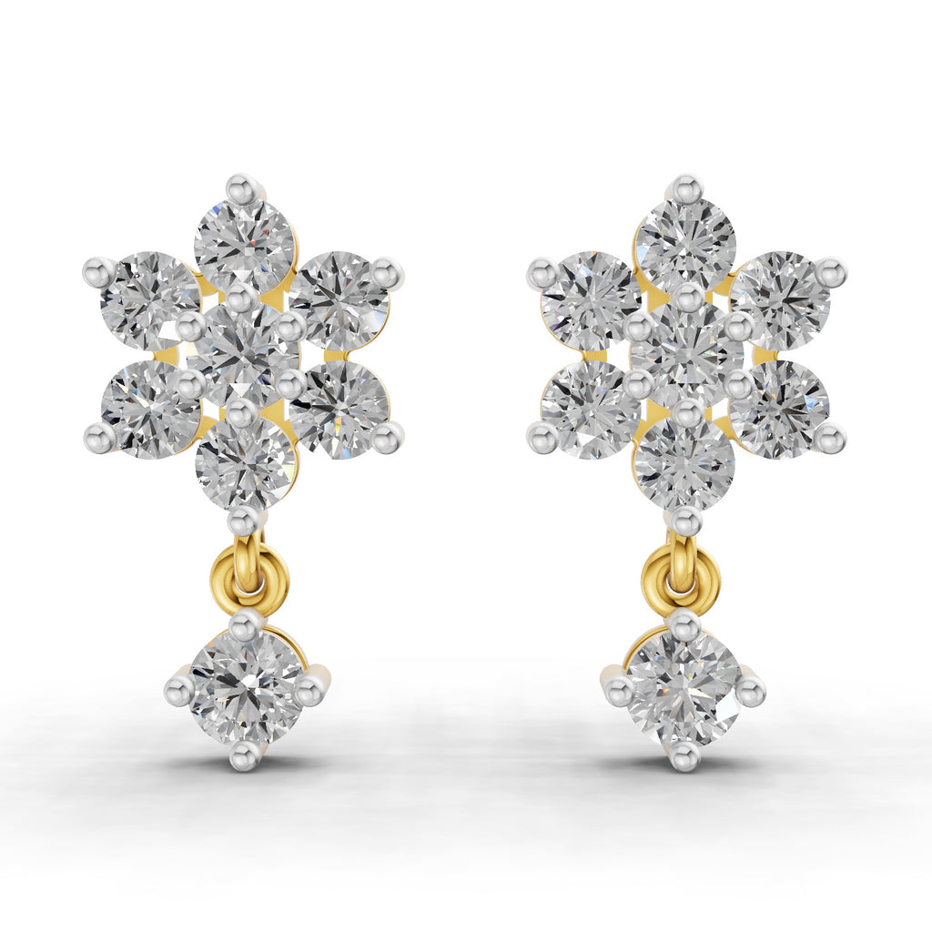 1.21 Carat Snowflake Diamond Earrings 14K