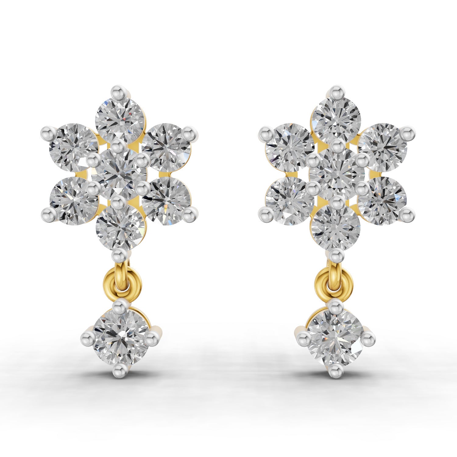 1.21 Carat Snowflake Diamond Earrings 14K