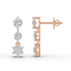 0.7 Carat Round Drop Earrings 14K - Rose Gold