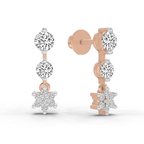0.7 Carat Round Drop Earrings 14K - Rose Gold