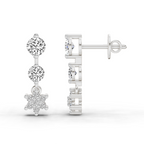 0.7 Carat Round Drop Earrings 14K - White Gold
