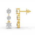 0.7 Carat Round Drop Earrings 14K