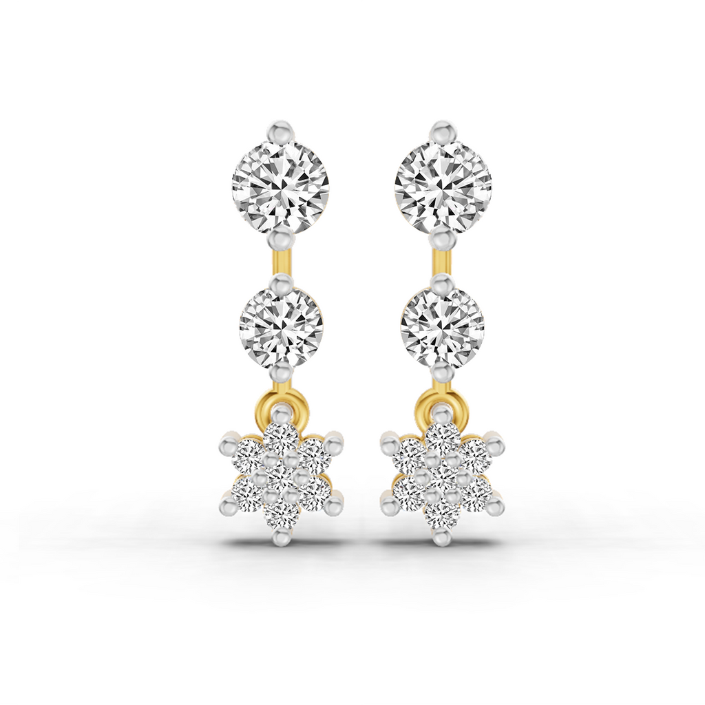 0.7 Carat Round Drop Earrings 14K