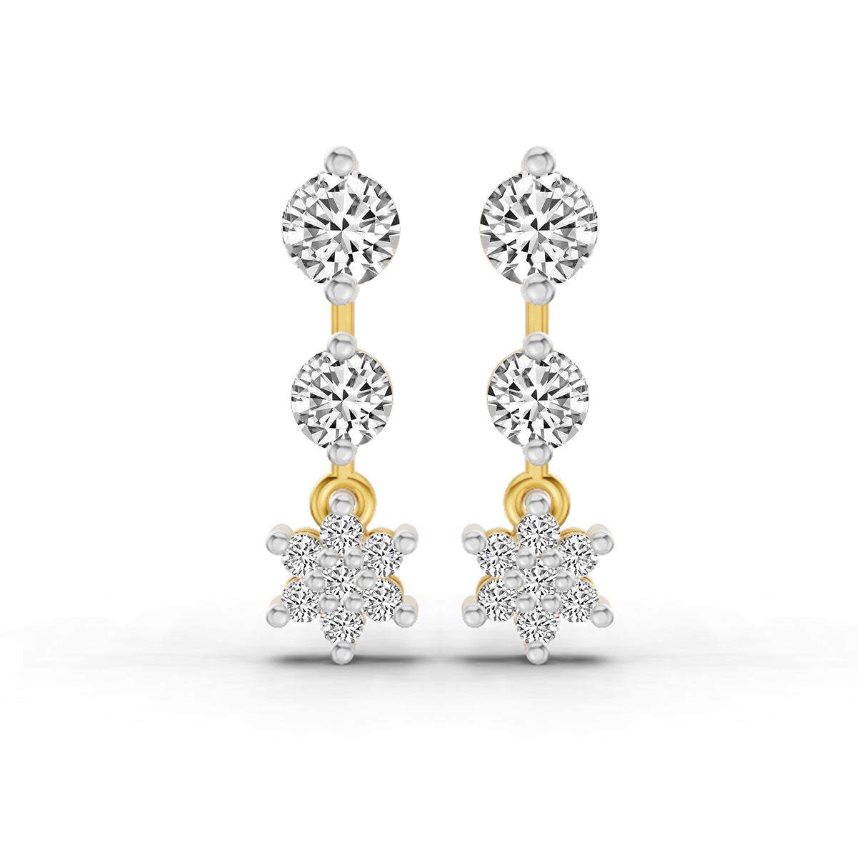 0.7 Carat Round Drop Earrings 14K