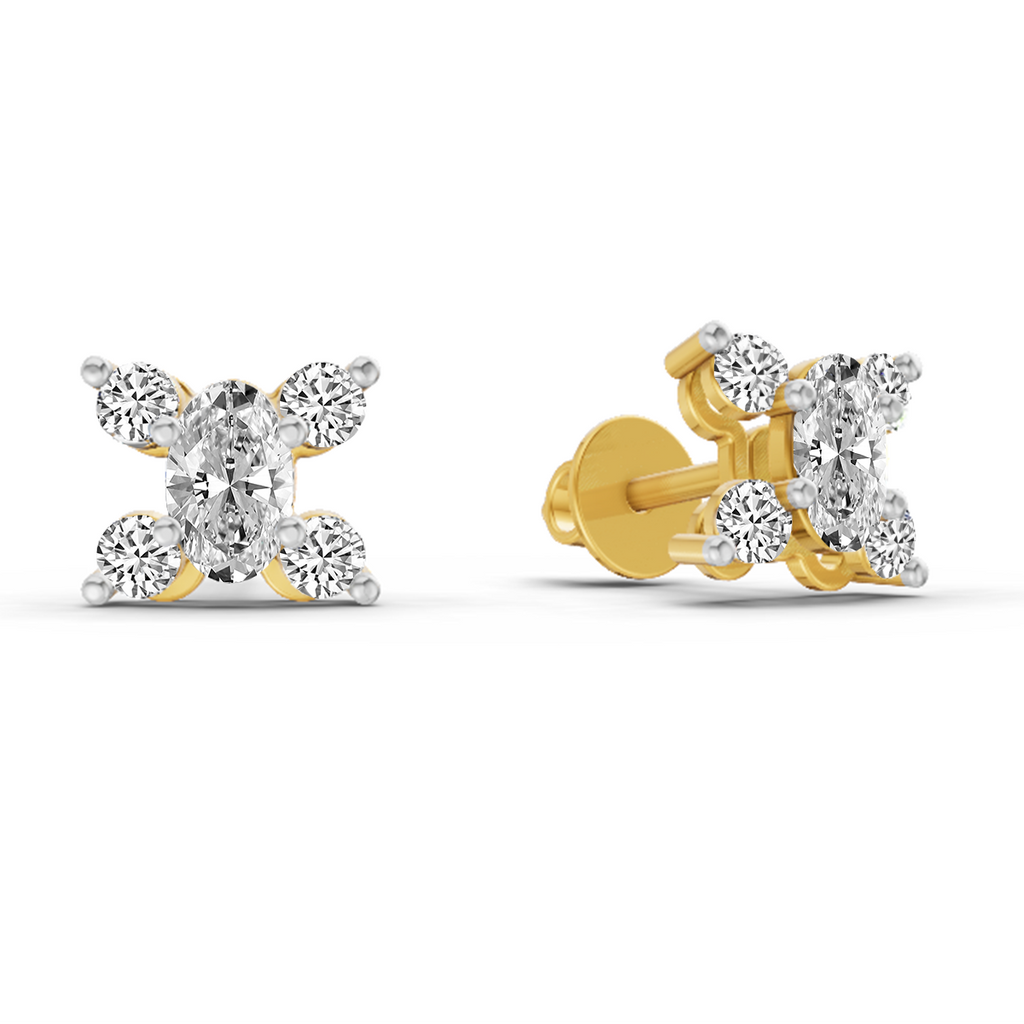 0.7 Carat Oval Stud Earrings 14K