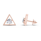 0.51 Carat Round Stud Earrings 14K - Rose Gold