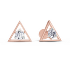 0.51 Carat Round Stud Earrings 14K - Rose Gold