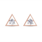 0.51 Carat Round Stud Earrings 14K - Rose Gold