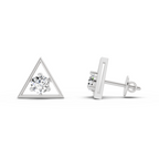 0.51 Carat Round Stud Earrings 14K - White Gold
