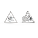 0.51 Carat Round Stud Earrings 14K - White Gold