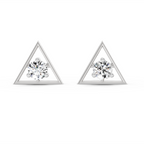 0.51 Carat Round Stud Earrings 14K - White Gold
