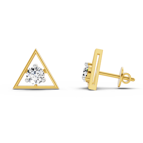 0.51 Carat Round Stud Earrings 14K