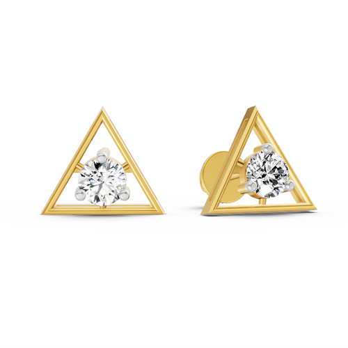 0.51 Carat Round Stud Earrings 14K