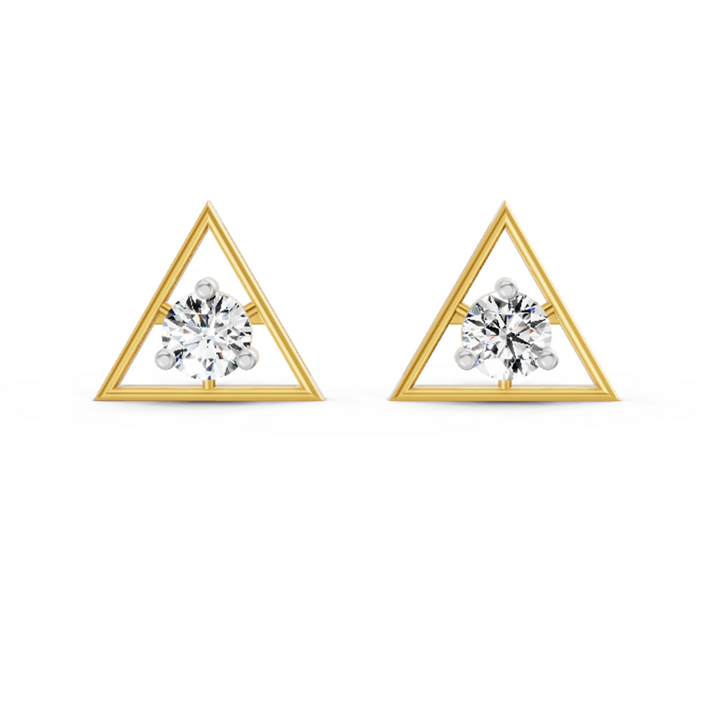 0.51 Carat Round Stud Earrings 14K