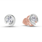 0.66 Carat Bezel Set Stud Earrings 14K - Rose Gold