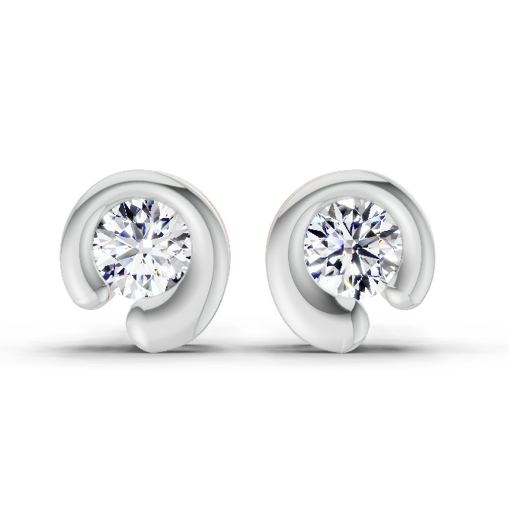 0.66 Carat Bezel Set Stud Earrings 14K - Rose Gold