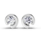 0.66 Carat Bezel Set Stud Earrings 14K - Rose Gold
