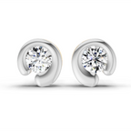 0.66 Carat Bezel Set Stud Earrings 14K