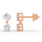 0.53 Carat Round Dangle Earrings 14K - Rose Gold
