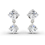 0.53 Carat Round Dangle Earrings 14K - White Gold
