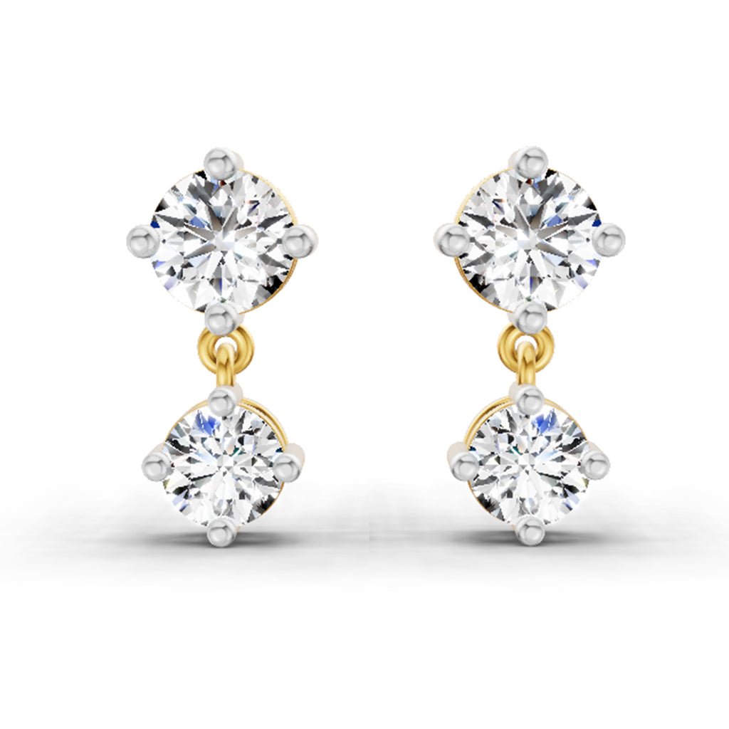 0.53 Carat Round Dangle Earrings 14K