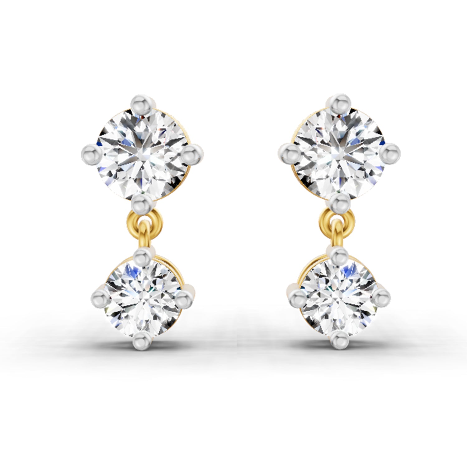 0.53 Carat Round Dangle Earrings 14K