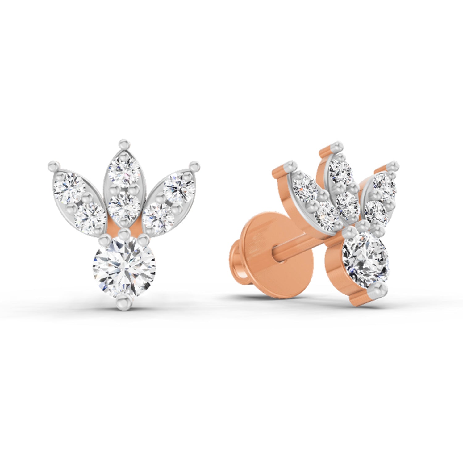 0.43 Carat Round Stud Earrings 14K - Rose Gold