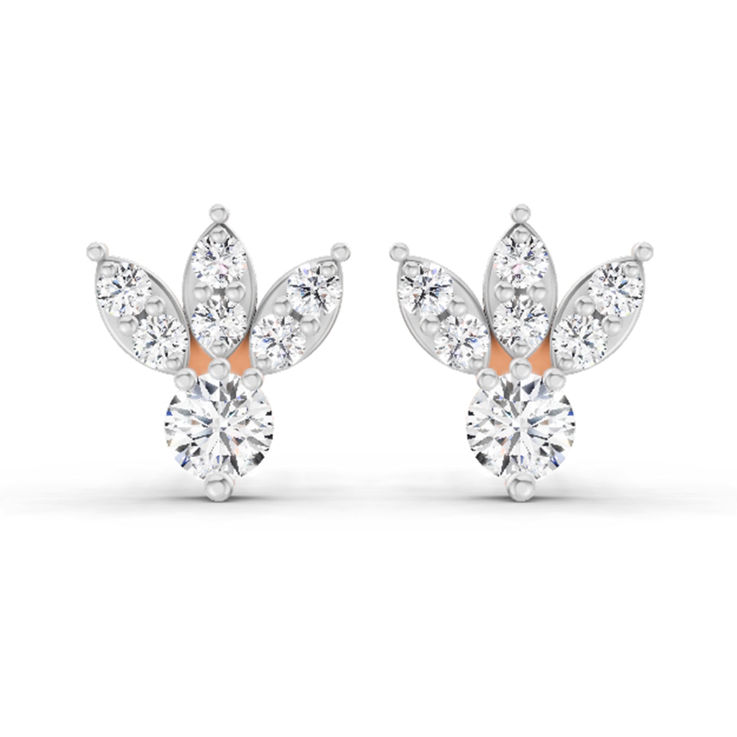 0.43 Carat Round Stud Earrings 14K - Rose Gold